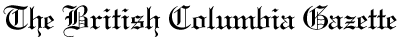 The British Columbia Gazette