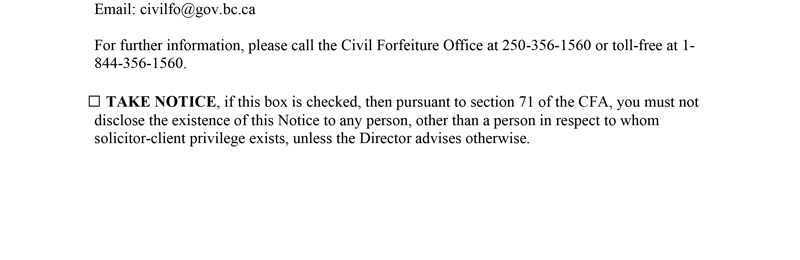 Notice to Produce Information – Registered Interest Holder Page 2