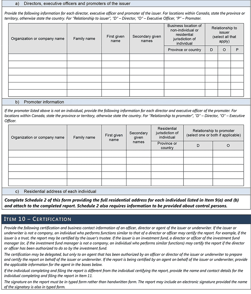 Form 45-106F1, page 10