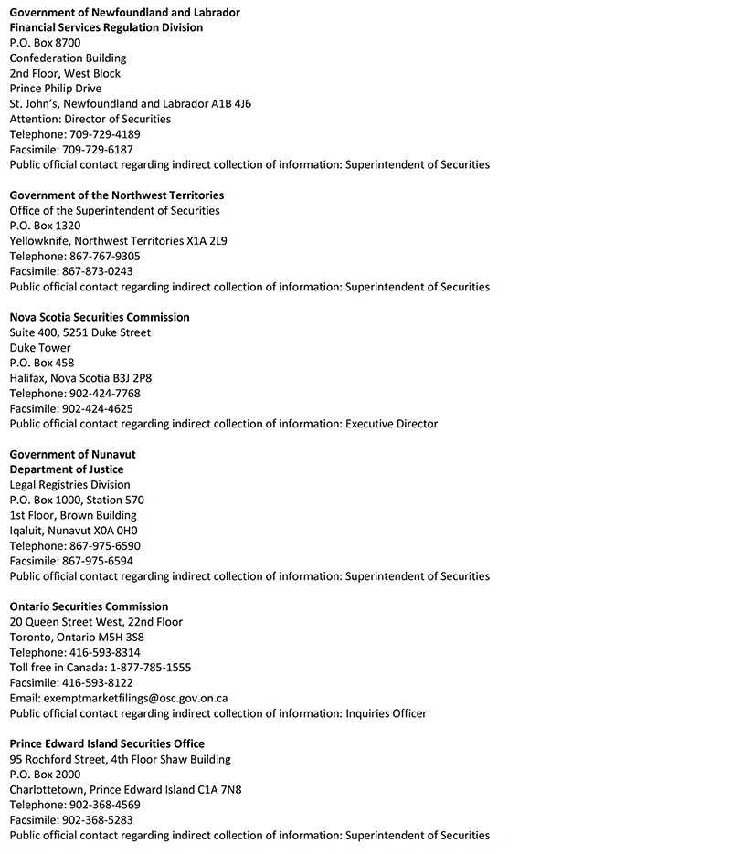Form 45-106F1, page 15
