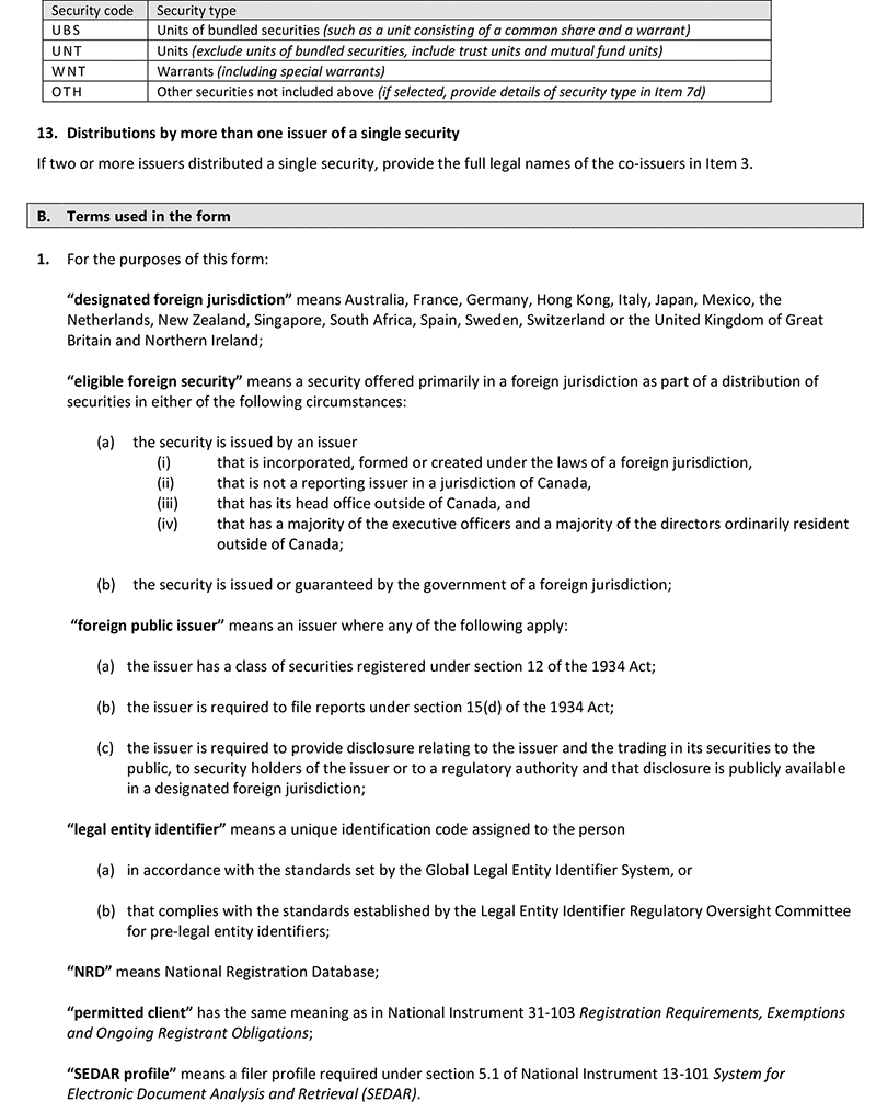Form 45-106F1, page 3