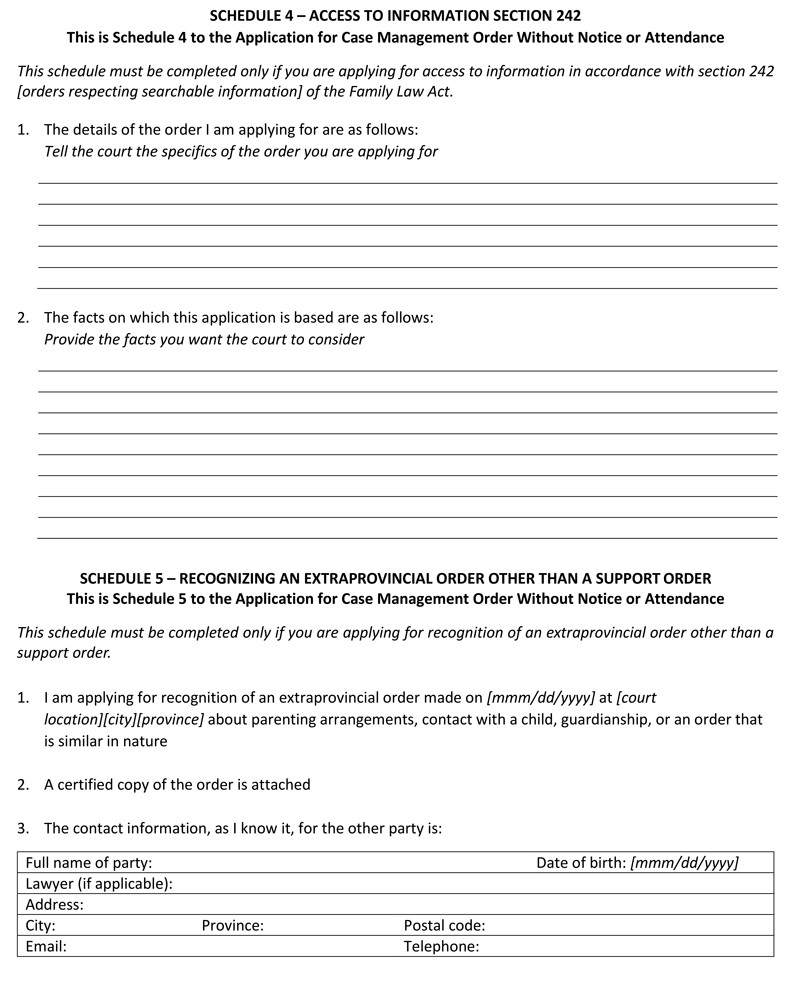 Application for Case Management Order Without Notice or Attendance page 8